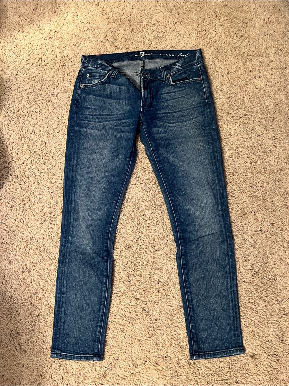 7 For All Mankind Dark Blue Skinny Jeans